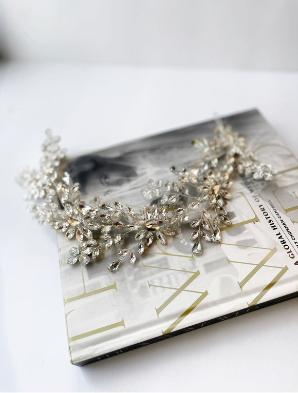Handmade bridal crown - hand jeweled crown for elegant glamorous, classic, beautiful, simple bride
